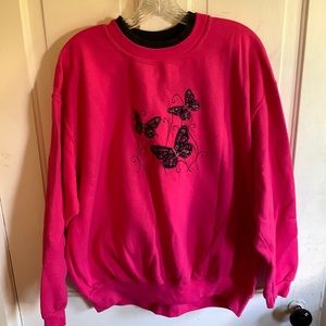 Pink butterfly sweater